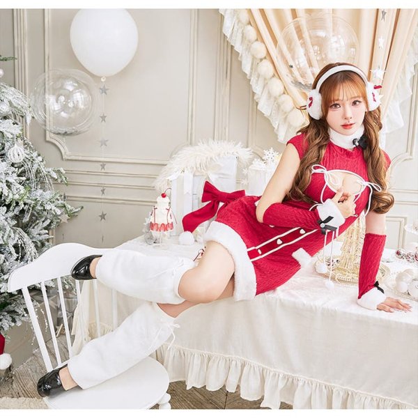 画像9: 【即日発送！】【クリスマスコスプレ6点セット】【Malymoon/マリームーン】イヤーマフチャーミーニットサンタ【フリーサイズ/1カラー】[OF03]