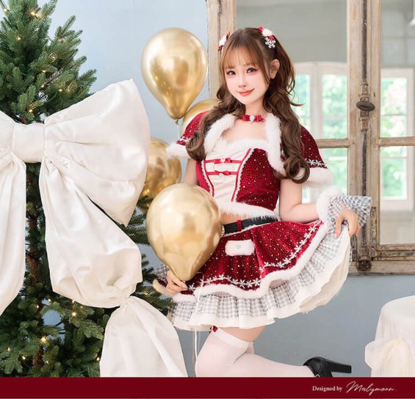画像3: 【即日発送！】【クリスマスコスプレ12点セット】【Malymoon/マリームーン】ラブミーエトワールスノーサンタ【フリーサイズ/1カラー】[OF03]