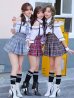 画像1: 【即日発送】オフショル女子高生/ミニスカJK《ハロウィンコスプレ8点セット》【Malymoon/マリームーン】[YMT] (1)