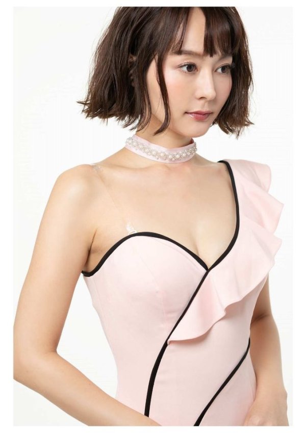 画像8: 値下げ!【高級ドレスSALE】フリルデザイン/ ワンショル/ パイピング/ タイト/ ミディアム丈/ミニドレス/ キャバドレス【HC03】