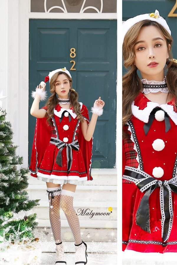 画像8: 【即日発送】【クリスマスコスプレ7点セット】【Malymoon/マリームーン】マントサンタクロース【フリーサイズ/1カラー】[OF03]
