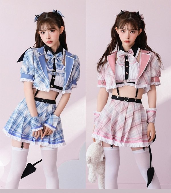 画像14: 【即日発送】チェックデビル制服コスチューム【マリームーン】【ハロウィンコスプレ10点セット】【フリーサイズ/2カラー】[HC03]