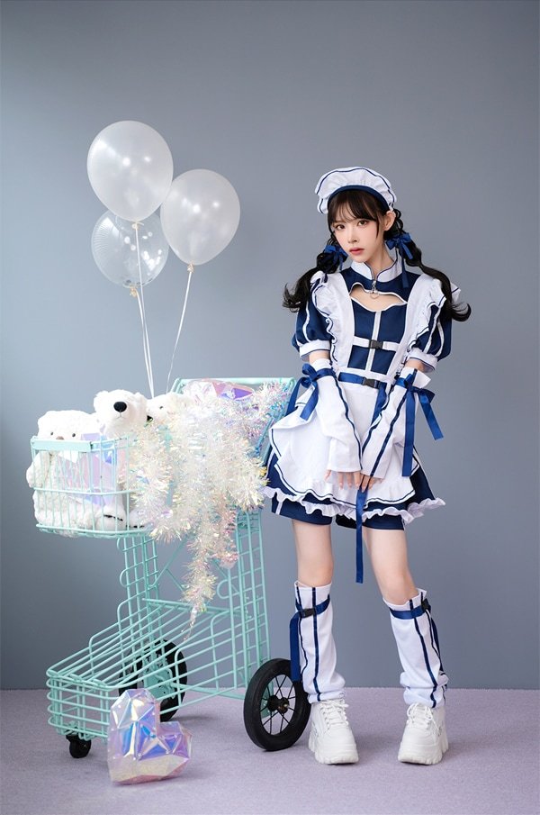 画像15: 【即日発送】アクセントラインハーネスジャージメイド【マリームーン】【ハロウィンコスプレ6点セット】【フリーサイズ/3カラー】[HC03]