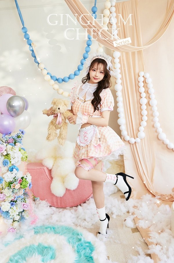 画像3: 【即日発送】ハーネスポップギンガムチェックメイド【マリームーン】【ハロウィンコスプレ8点セット】【フリーサイズ/3カラー】[OF04]