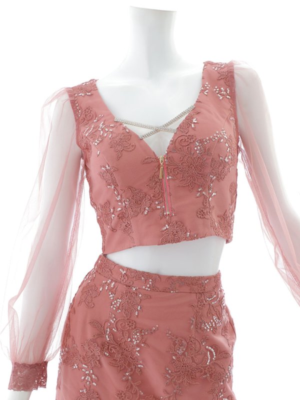 画像22: 【送料無料!】刺繍レースドレス/ビジュー/チュール/ロングスリーブ/ロングドレス/キャバドレス【S-Mサイズ/2カラー】[HC02-X] 【SB】dzw