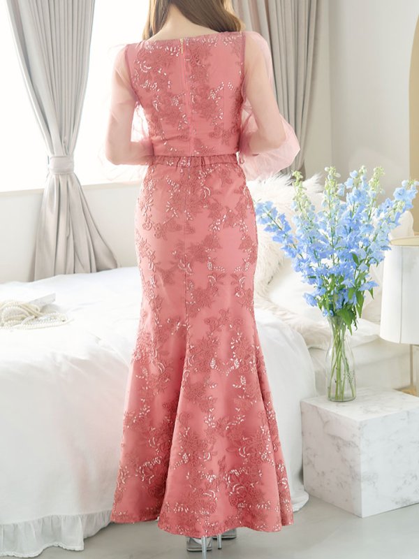 画像17: 【送料無料!】刺繍レースドレス/ビジュー/チュール/ロングスリーブ/ロングドレス/キャバドレス【S-Mサイズ/2カラー】[HC02-X] 【SB】dzw