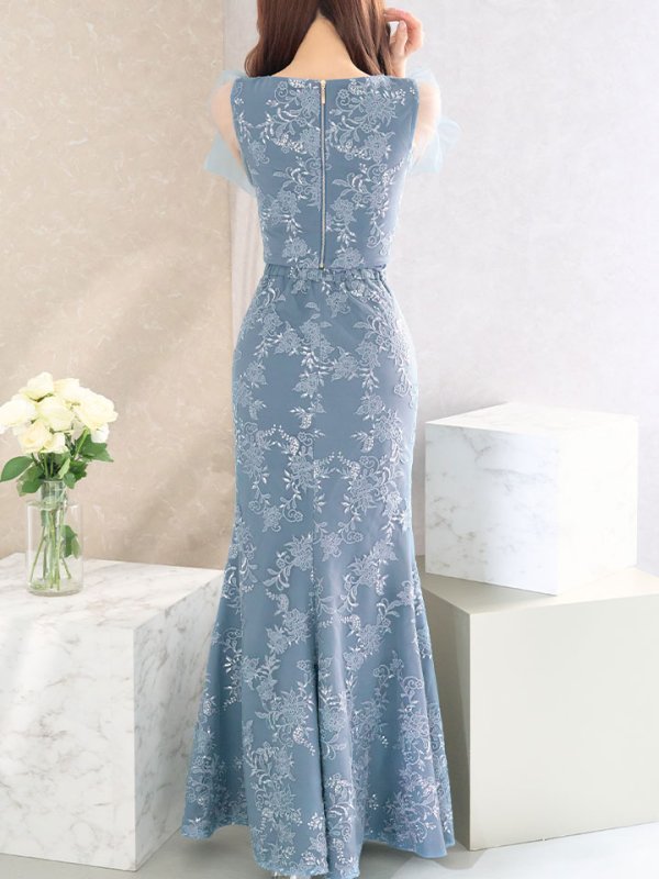 画像17: 【送料無料!】刺繍レースドレス/ビジュー/チュール/ロングスリーブ/ロングドレス/キャバドレス【S-Mサイズ/2カラー】[HC02-X] 【SB】dzw