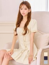 【即日発送】新色登場!スクエアネックプリーツスカートミニドレス/キャバドレス【XS-XLサイズ/3カラー】[HC02-X] 【SB】dzw