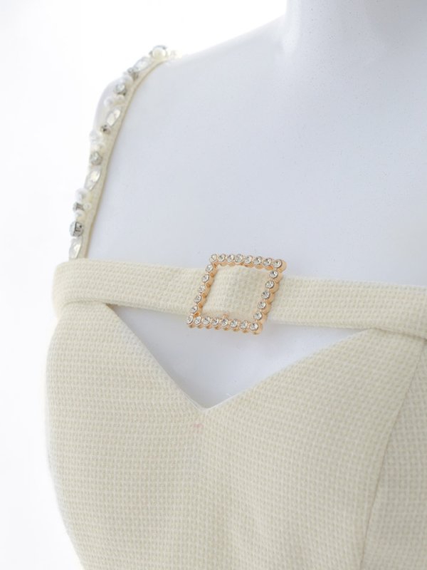 画像16: プリーツキャミドレス/ベルト/ビジュー/谷間見せ/ミニドレス/キャバドレス【XS-Mサイズ/1カラー】[HC02] 【SB】dzk