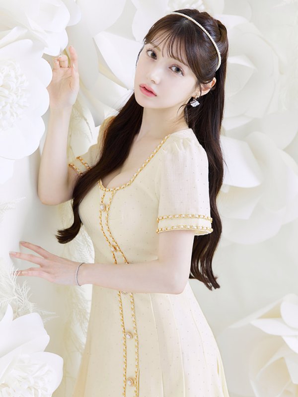 画像12: スクエアネックプリーツツイードドレス/キャバドレス【S-XLサイズ/1カラー】[OF01A] 【SB】dzw