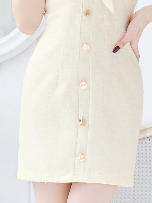 画像5: フロントリボンキャミソールドレス/キャバドレス【XS-Mサイズ/1カラー】[HC02] 【SB】dzw