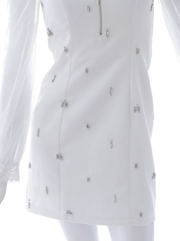 画像25: チュール袖ビジューミニドレス/キャバドレス【XS-XLサイズ/1カラー】[HC02] 【SB】dzc