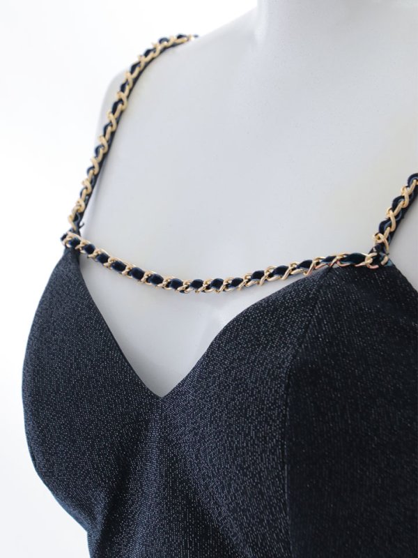 画像30: ウエストカットキャミソールドレス/チェーン/谷間見せ/背中見せ/透け感/ミニドレス/キャバドレス【XS-Lサイズ/3カラー】[HC02-X] 【SB】dzj