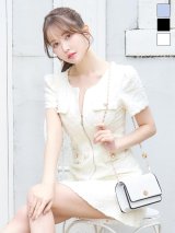 【送料無料】新色登場！ツイードローライズミニドレス/キャバドレス【XS-XLサイズ/3カラー】[OF01-X] 【SB】dzj