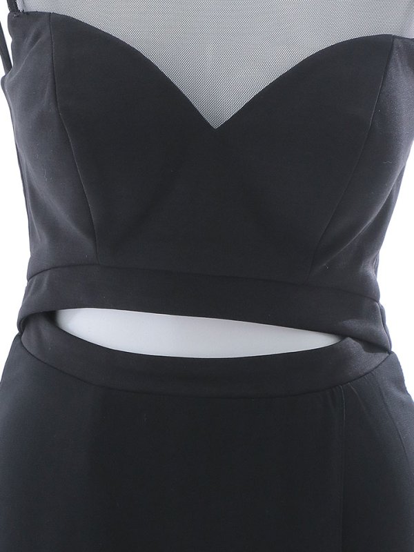 画像17: シースルーノースリーブドレス/チュール/ビジュー/パール/谷間見せ/背中見せ/ロングドレス/キャバドレス【S-Lサイズ/1カラー】[HC02] 【SB】dzj