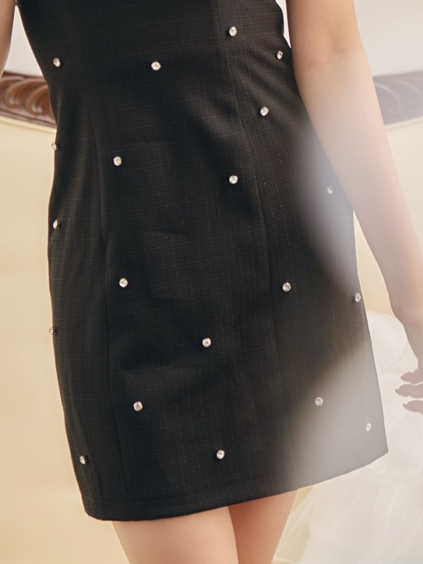 画像7: 新色登場!ビジューミニドレス/パール/襟/半袖/谷間見せ/背中隠し/ミニドレス/キャバドレス【XS-XLサイズ/4カラー】[OF01A-X] 【SB】dzw