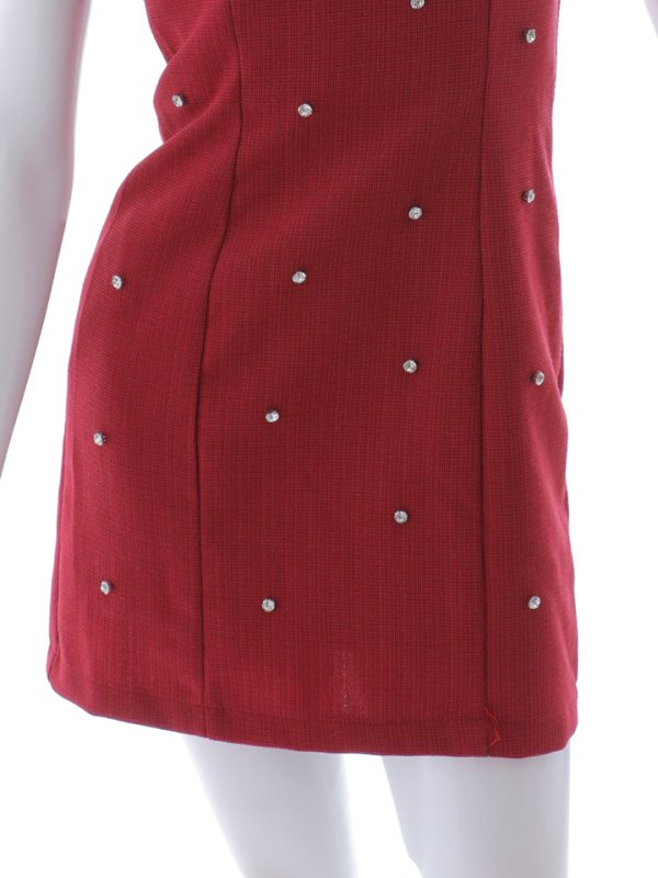 画像35: 【送料無料!】ビジューミニドレス/パール/襟/半袖/谷間見せ/背中隠し/ミニドレス/キャバドレス【XS-XLサイズ/4カラー】[OF01A-X] 【SB】dzw