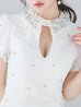 画像7: 【送料無料!】ビジューミニドレス/パール/襟/半袖/谷間見せ/背中隠し/ミニドレス/キャバドレス【XS-XLサイズ/4カラー】[OF04-X] 【SB】dzw