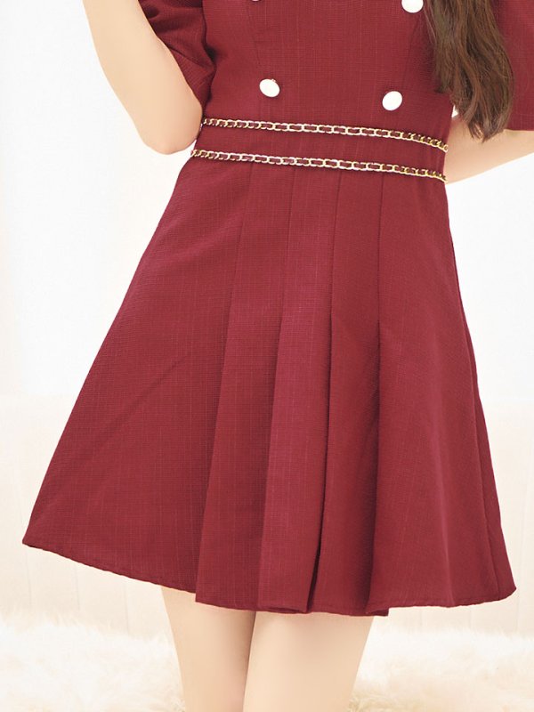 画像8: SALE!新色登場！ツイードプリーツスカートミニドレス/キャバドレス【XS-XLサイズ/4カラー】[OF01] 【SB】dzws