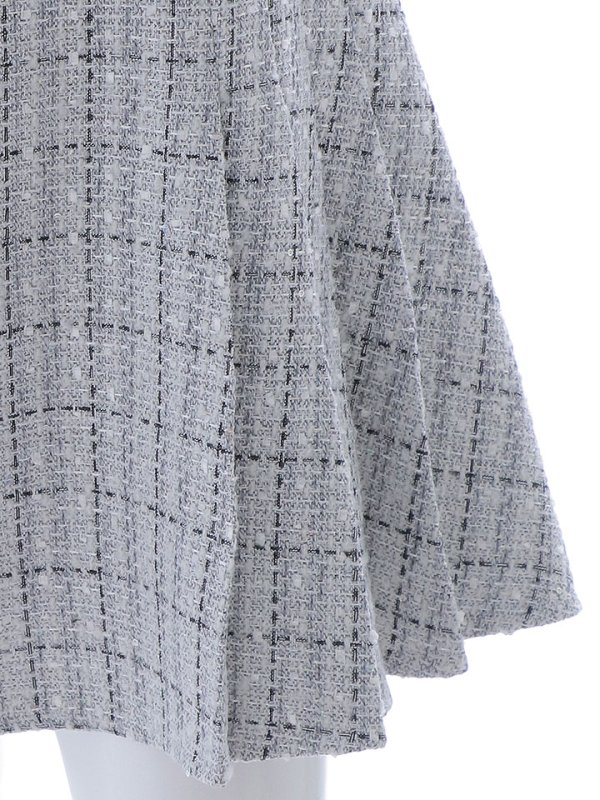 画像16: 新サイズ登場!ツイードワンピースドレス/チェック柄/デザインバックル/Aライン/谷間見せ/背中隠し/ミニドレス/キャバドレス【XS-Lサイズ/1カラー】[OF01A] 【SB】dzws