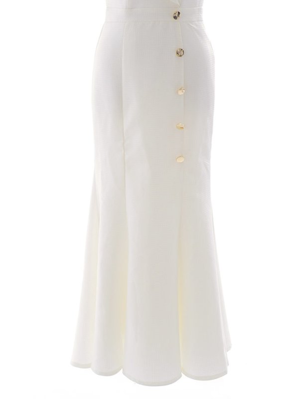 画像16: マーメイドロングドレス/ボタン/フレンチスリーブ/衿/ツイード/谷間見せ/背中隠し/キャバドレス【XS-Lサイズ/1カラー】[OF01A] 【SB】dzwu