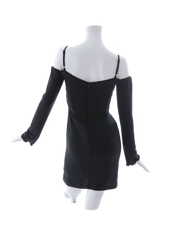 画像14: グリッターラメドレス/キャミソール/ビジュー/ウエストカット/スリット/谷間見せ/背中見せ/ミニドレス/キャバドレス【XS-Lサイズ/1カラー】[OF01A]【SB】dzjv