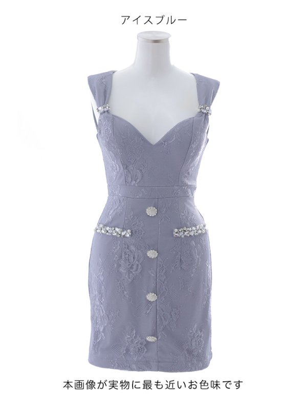 画像16: 刺繍レースタイトドレス/ノースリーブ/ビジュー/ノースリーブ/ストレッチ/谷間見せ/背中見せ/背中隠し/ミニドレス/キャバドレス【S-Lサイズ/2カラー】[OF01A] 【SB】dzc