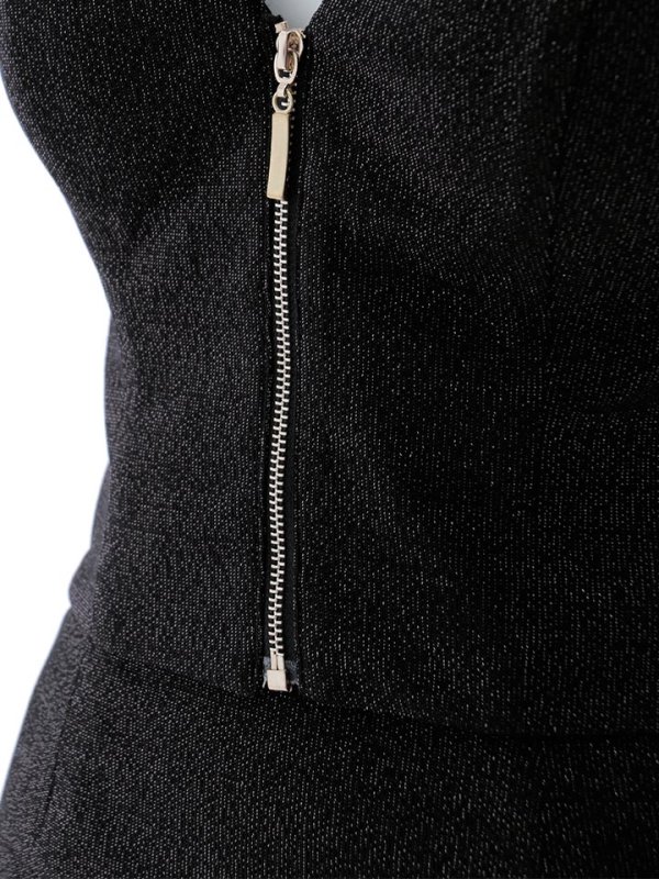 画像16: フロントジップラメセットアップドレス/ノースリーブ/タイト/スリット/ミニドレス/ キャバドレス【XS-Lサイズ/1カラー】[OF01A]【SB】dzjv