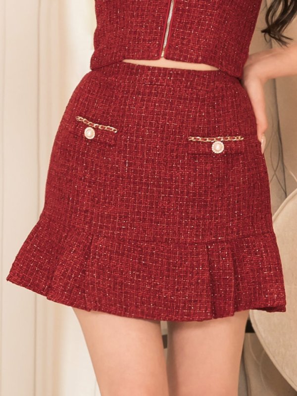 画像8: 【送料無料】マーメイドツイードパールボタンドレス/キャバドレス【XS-Lサイズ/4カラー】[OF01A]【SB】dzw【一部予約商品/10月下旬発送予定】