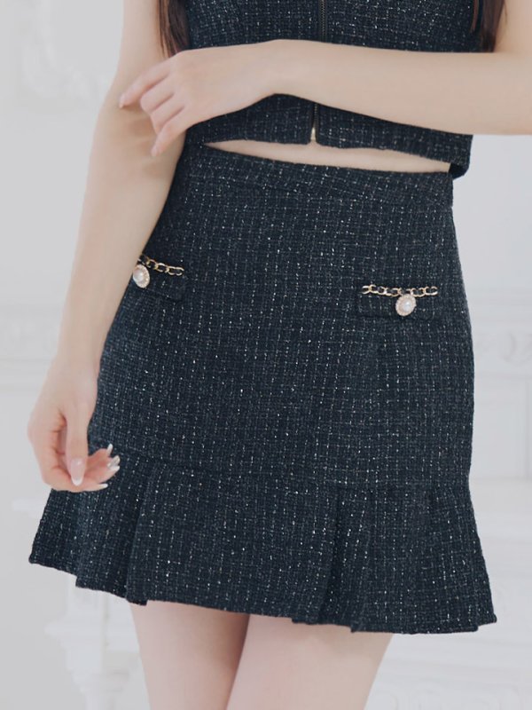 画像8: 【即日発送】【送料無料】マーメイドツイードパールボタンドレス/キャバドレス【XS-Lサイズ/4カラー】[OF01A]【SB】dzw