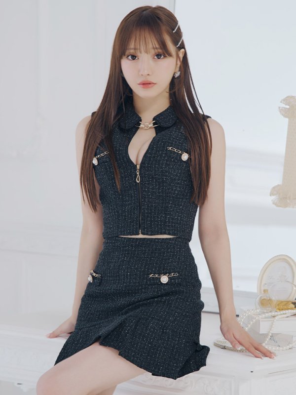 画像15: 【送料無料】マーメイドツイードパールボタンドレス/キャバドレス【XS-Lサイズ/4カラー】[OF01A]【SB】dzw【一部予約商品/10月下旬発送予定】