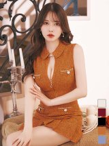 【即日発送】【送料無料】マーメイドツイードパールボタンドレス/キャバドレス【XS-Lサイズ/5カラー】[OF01]【SB】dzw