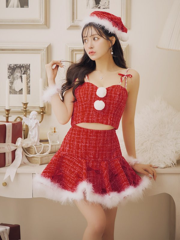 画像15: 【一部予約商品/11月下旬発送予定】【サンタコス 5点セット】【XS-Lサイズ/2カラー】セットアップフレアミニサンタ[OF01]