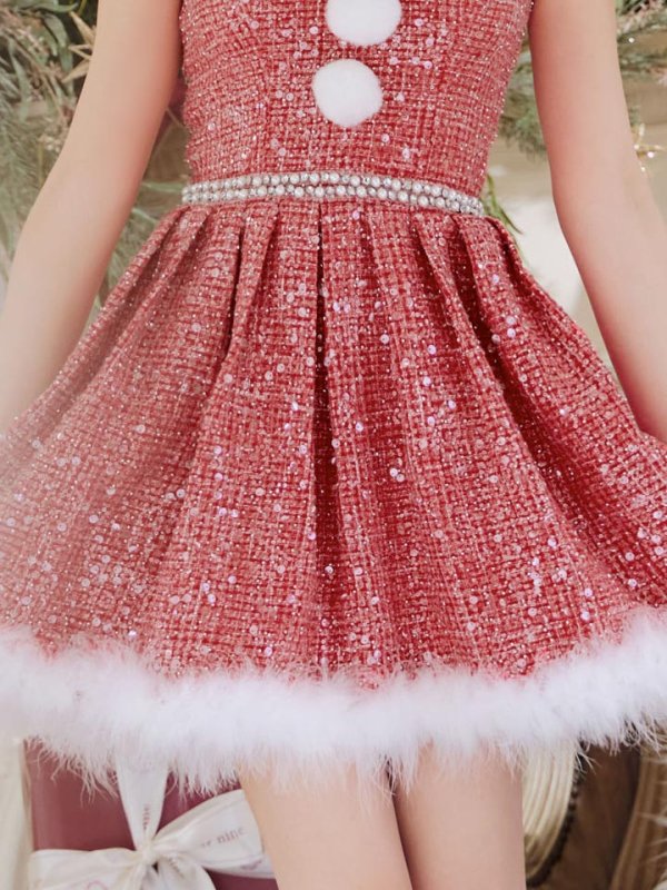 画像27: 【一部予約商品/11月中旬発送予定】【サンタコス 4点セット】【XS-XLサイズ/3カラー】ラメツイードミニワンピースサンタ[YMT]