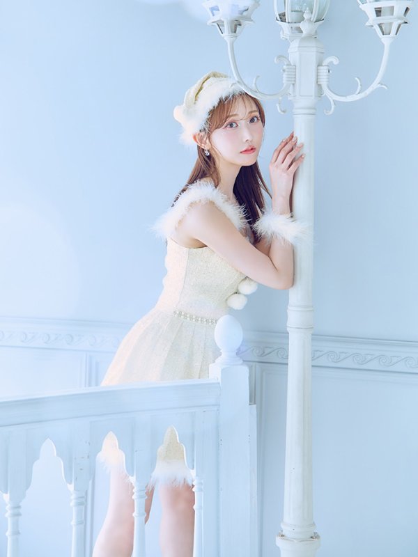 画像33: 【一部予約商品/11月中旬発送予定】【サンタコス 4点セット】【XS-XLサイズ/3カラー】ラメツイードミニワンピースサンタ[YMT]