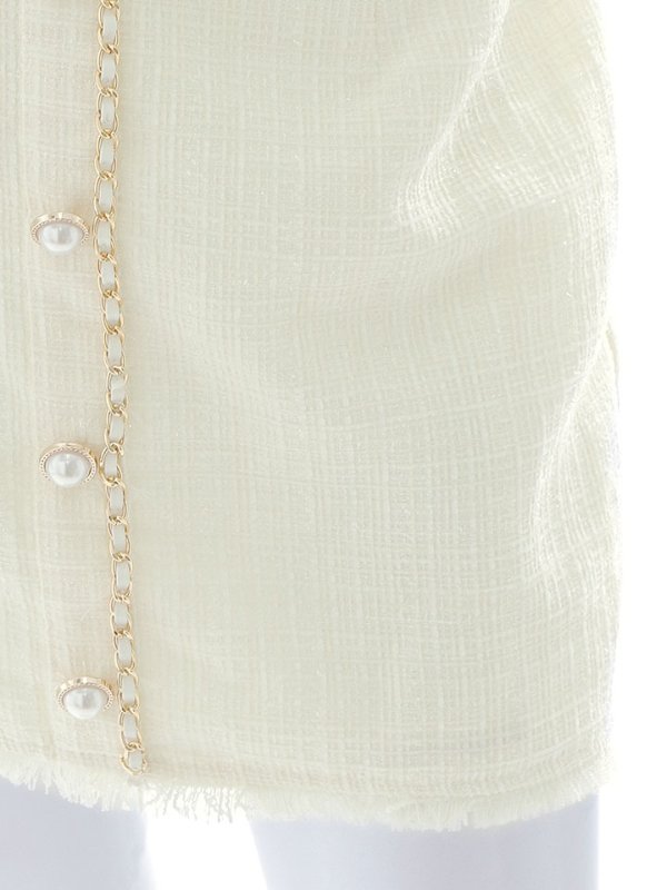 画像19: ツイードセットアップドレス/2ピース/チュール袖/パールボタン/谷間見せ/背中隠し/ミニドレス/キャバドレス 【S-XLサイズ/1カラー】[OF01A] 【SB】dzy