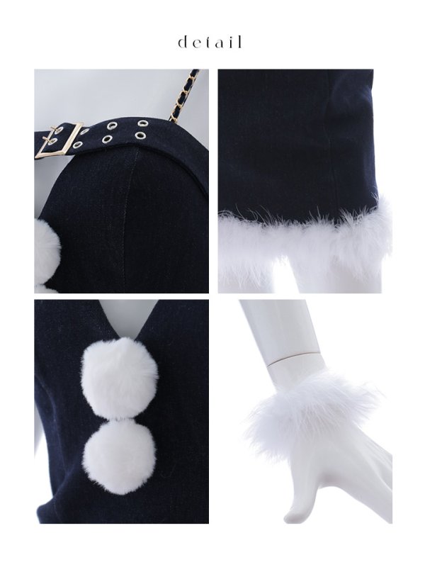 画像22: 【即日発送！】【サンタコス 4点セット】【XS-Mサイズ/1カラー】デニムキャミソールサンタコスプレ[YMT]
