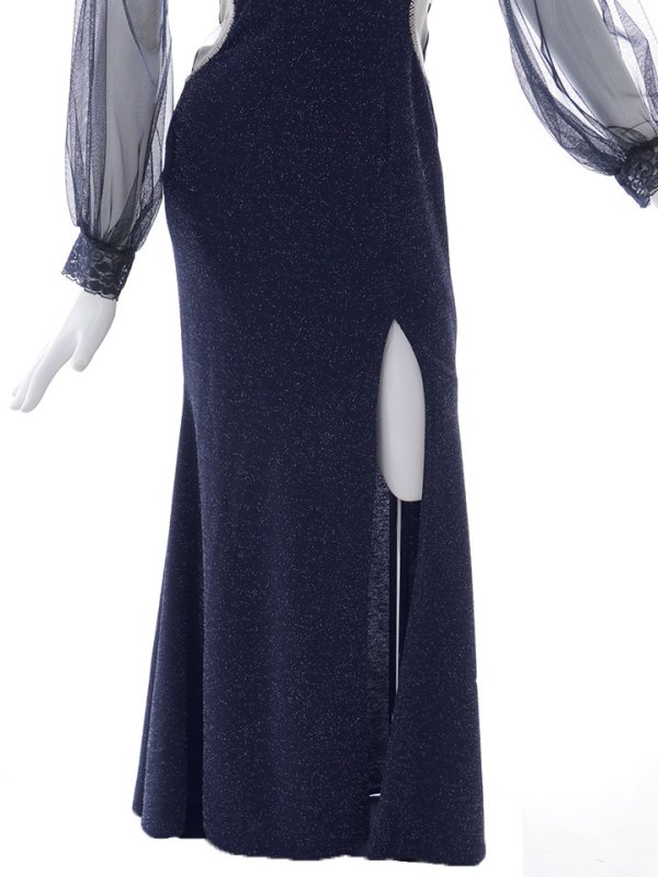 画像22: シアースリーブラメロングドレス/キャミソール/谷間見せ/背中見せ/スリット/ロングドレス/キャバドレス【S-Lサイズ/2カラー】[OF01A] 【SB】dzc