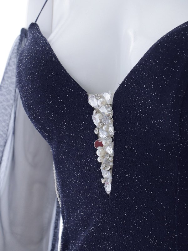 画像21: シアースリーブラメロングドレス/キャミソール/谷間見せ/背中見せ/スリット/ロングドレス/キャバドレス【S-Lサイズ/2カラー】[OF01A] 【SB】dzc