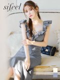 【送料無料!】【sifeel/シフィール】フリルミディアムセットアップドレス/キャバドレス【S-Lサイズ/2カラー】[OF04] 【SB】dzw