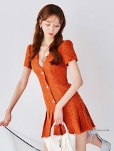 ラメツイードプリーツスカートドレス/キャバドレス【XS-Lサイズ/1カラー】[OF04] 【SB】dzwAG