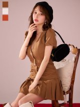 新色登場！ショートスリーブロープリーツミニドレス/キャバドレス【XS-Lサイズ/3カラー】[OF01A] 【SB】dzwAG
