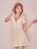 新色登場！ショートスリーブロープリーツミニドレス/キャバドレス【XS-Lサイズ/3カラー】[OF01] 【SB】dzwAG