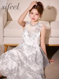 送料無料！【sifeel/シフィール】花柄ティアードフリルワンピースドレス/２段フリル/キャバドレス【S-Lサイズ/1カラー】[OF01]【SB】dzwLD