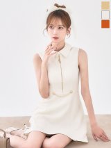 【即日発送】襟付きフロントジップフレアーワンピースドレス/キャバドレス【XS-Lサイズ/3カラー】[OF01A] 【SB】dzqvAG