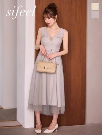 送料無料!【sifeel/シフィール】ウエストベルトチュールフレアワンピース/キャバドレス【S-Lサイズ/2カラー】【予約商品/10月下旬発送予定】 [OF03] 【SB】dzwvLD