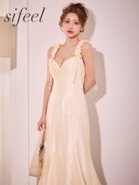 送料無料!【sifeel/シフィール】リボンギャザーショルダーマーメイドワンピース/キャバドレス【S-Lサイズ/1カラー】【予約商品/11月下旬発送予定】[OF01] 【SB】dzwLD