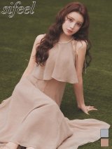 送料無料!【sifeel/シフィール】キャミソール/アメスリ/ビジュー/フリル/シフォン/ロングドレス/キャバドレス【S-Mサイズ/2カラー】【予約商品/4月中旬発送予定】[OF01] 【SB】dzwuLD