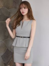 送料無料!ウエストベルトプペラムタイトミニドレス/キャバドレス【XS-Mサイズ/1カラー】【予約商品/2月中旬発送予定】[OF04]【SB】dzwvAG
