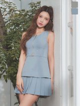 送料無料！ビジュー/フロントジップ/胸閉じ/ノースリーブ/ベルト/スーツ生地/ロープリーツ/ミニドレス/キャバドレス【XS-Lサイズ/2カラー】[OF01]【SB】dzwvAG